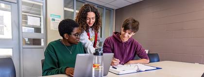 Students studying in Academic Support Centre