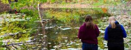 Students at Arboretum pond